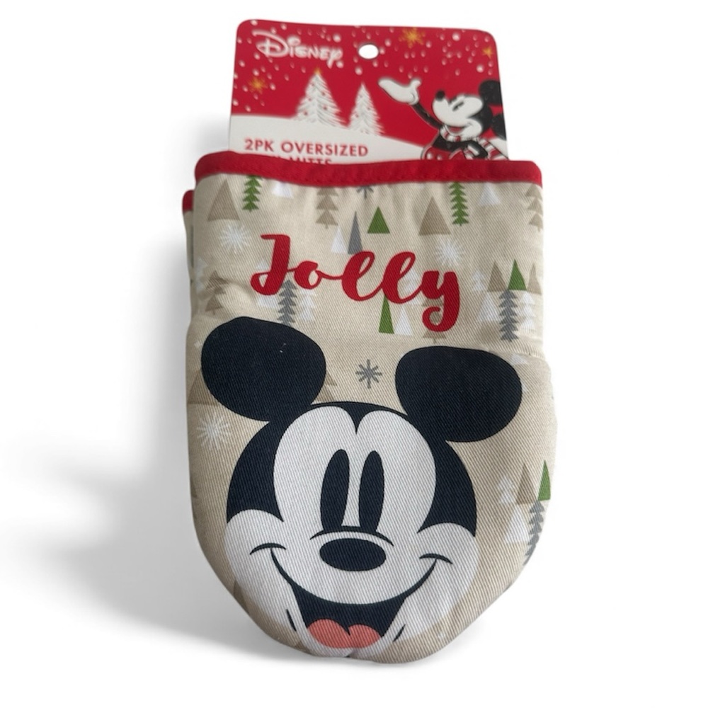 Disney Festive Mickey Mouse Oven Mitts Red and Black